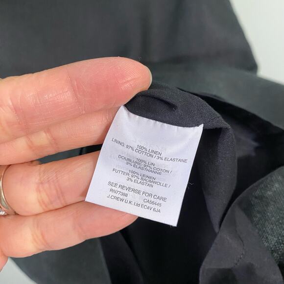 J. Crew Women's Black Drape Knot Linen Sheath Dress Size 00 #G4448 - Picture 5 of 7